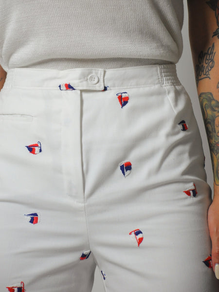 Sailboat Embroidered Trousers 26x29