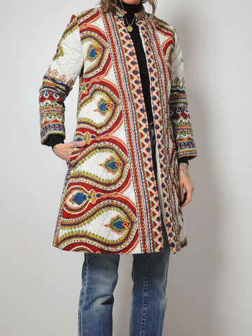 70's Quilted Paisley Duster