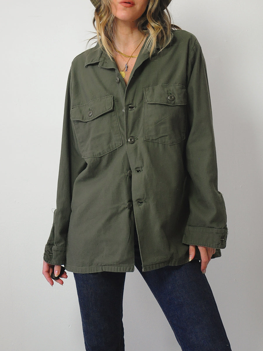 1970's Olive OG107 Military Shirt