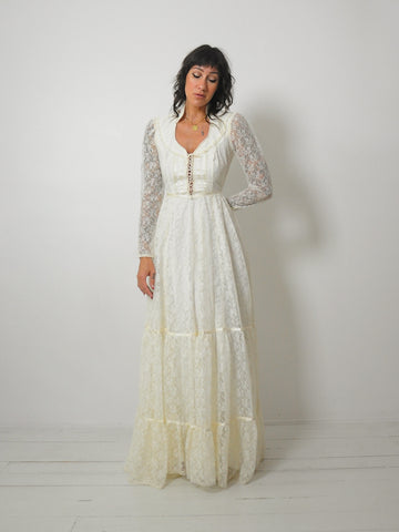 1970's Gunne Sax Lace Wedding Dress