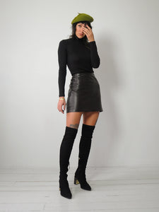90's Cocoa Leather Mini skirt
