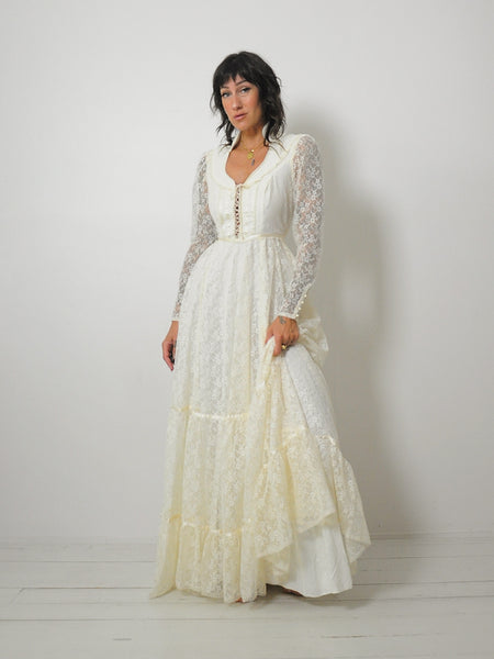 1970's Gunne Sax Lace Wedding Dress