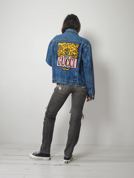Gucci Tiger Patched Jean Jacket