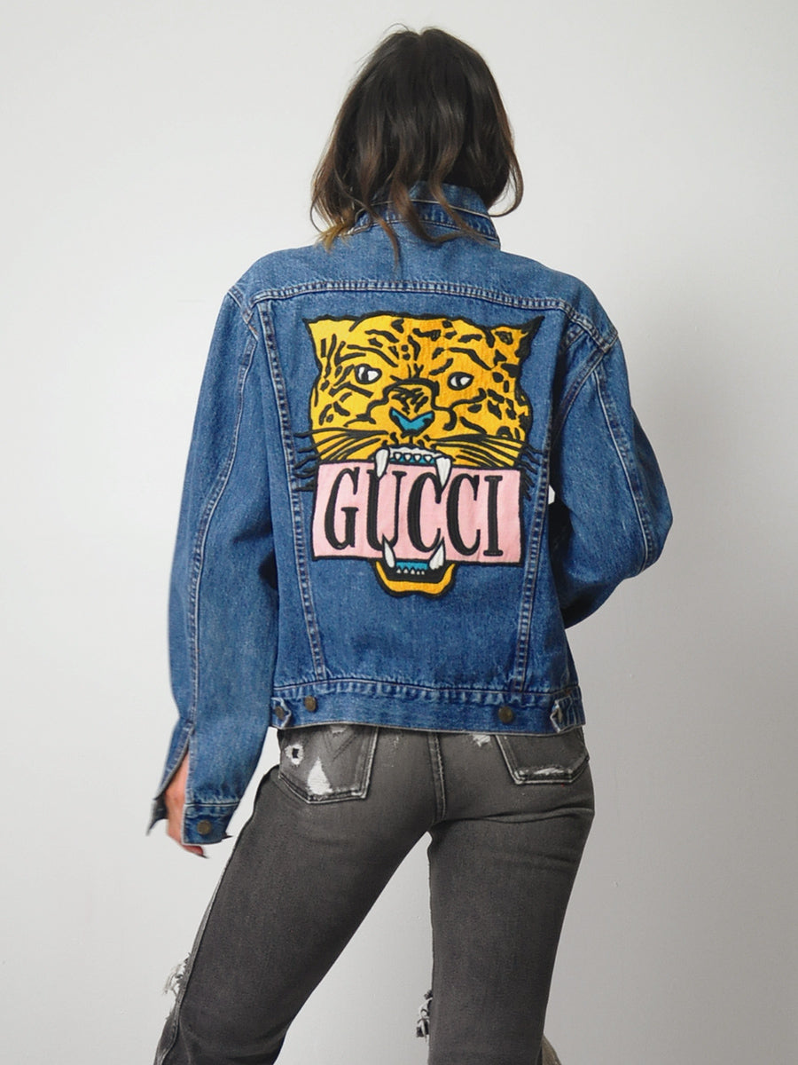 Gucci Tiger Patched Jean Jacket