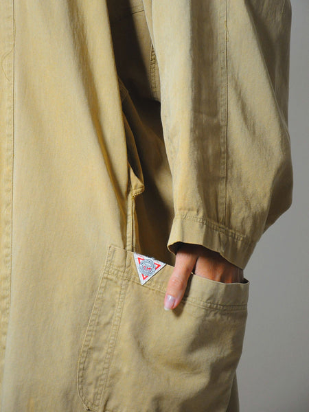 Draped Cotton Camel Duster