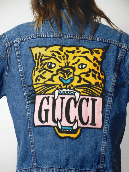 Gucci Tiger Patched Jean Jacket