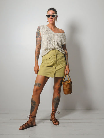 60's Khaki Mini Pocket Skirt