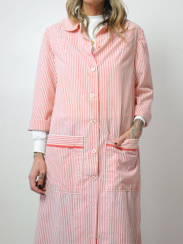 60's Seersucker Robe Coat