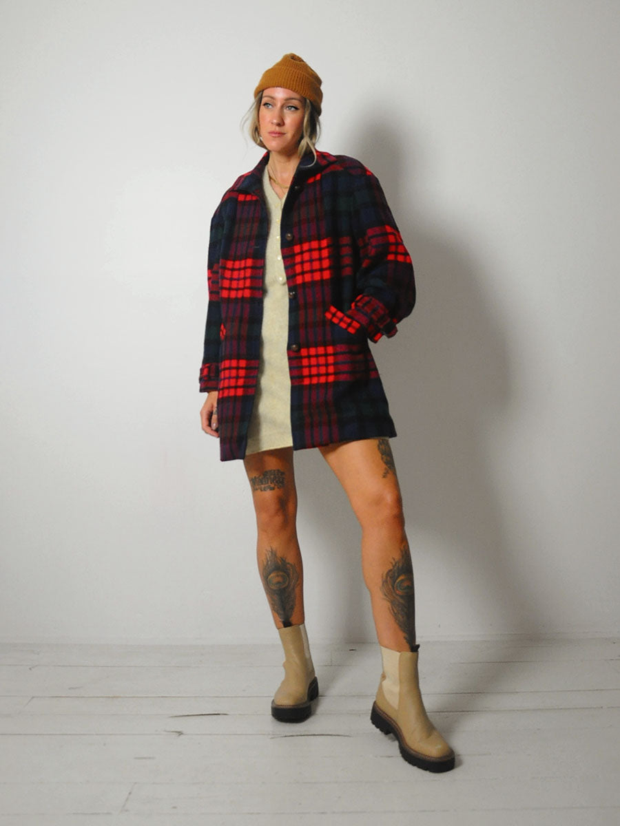 Pendleton Tartan Wool Peacoat