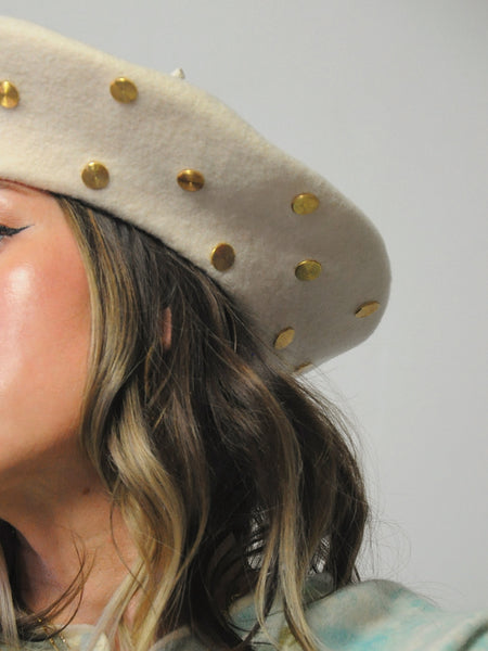 1980's Wool Studded Beret