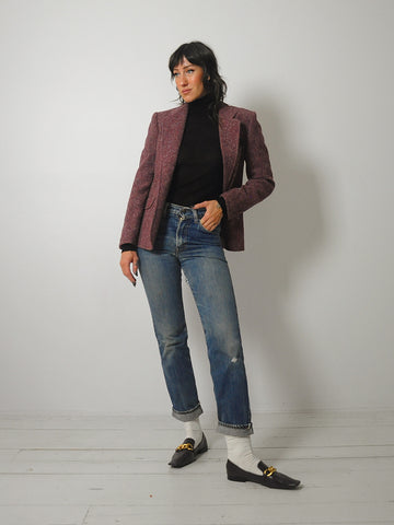 1970's Maroon Wool Tweed Blazer