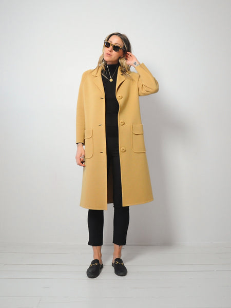 Longline Camel Wool Coat