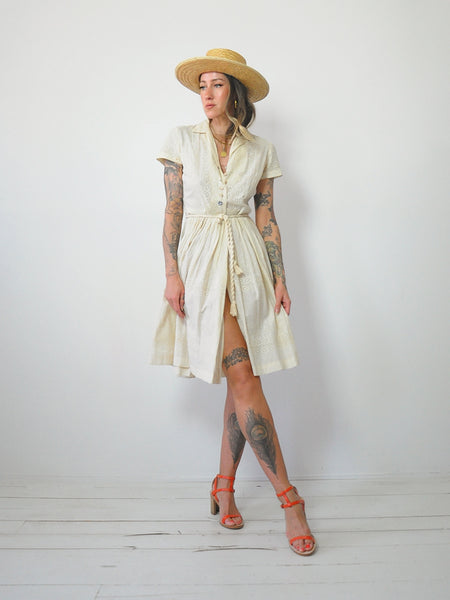 1950's Vanilla Eyelet Lace Dress