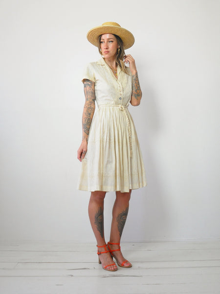 1950's Vanilla Eyelet Lace Dress