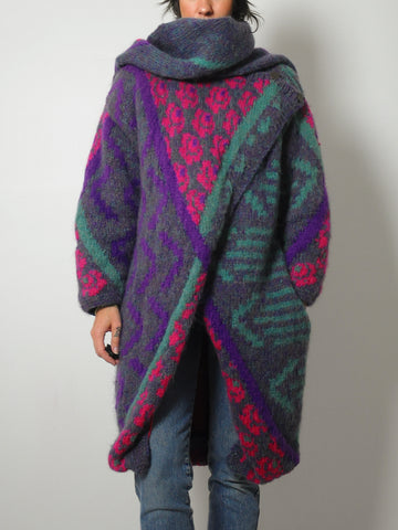 1980's Wool Cocoon Sweater Coat