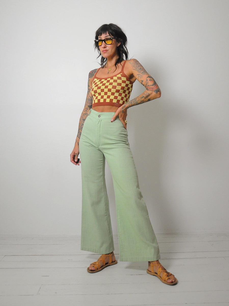 1970's Pistachio Flared Pants 24x30