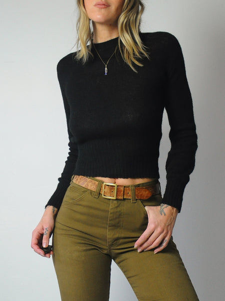 1960's Black Cropped Sweater