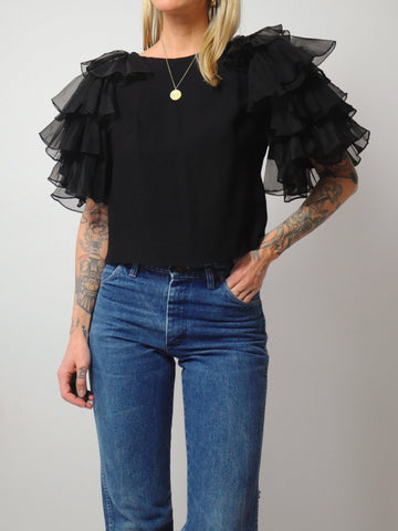 60's Sonnet Ruffled Sleeve Top