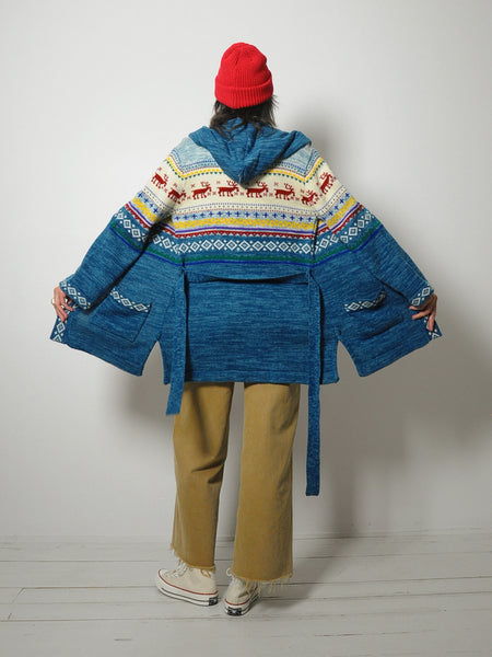 1970's Nordic Hooded Ski Sweater
