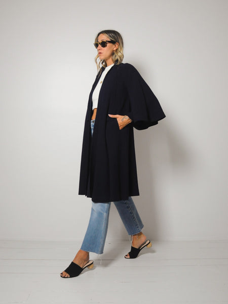 Jean Muir Wool Crepe Swing Coat