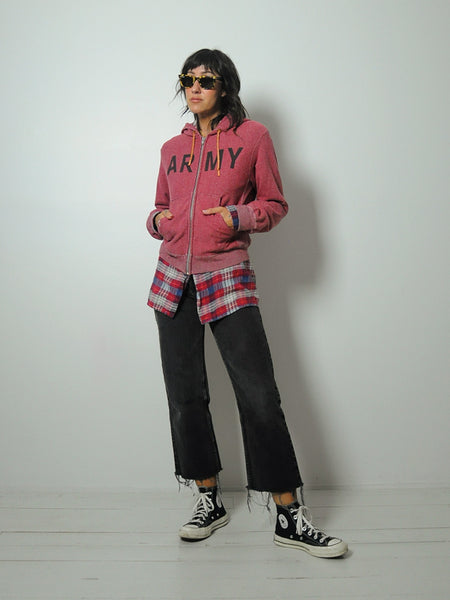 Army Marbled Knit Zip-up Hoodie