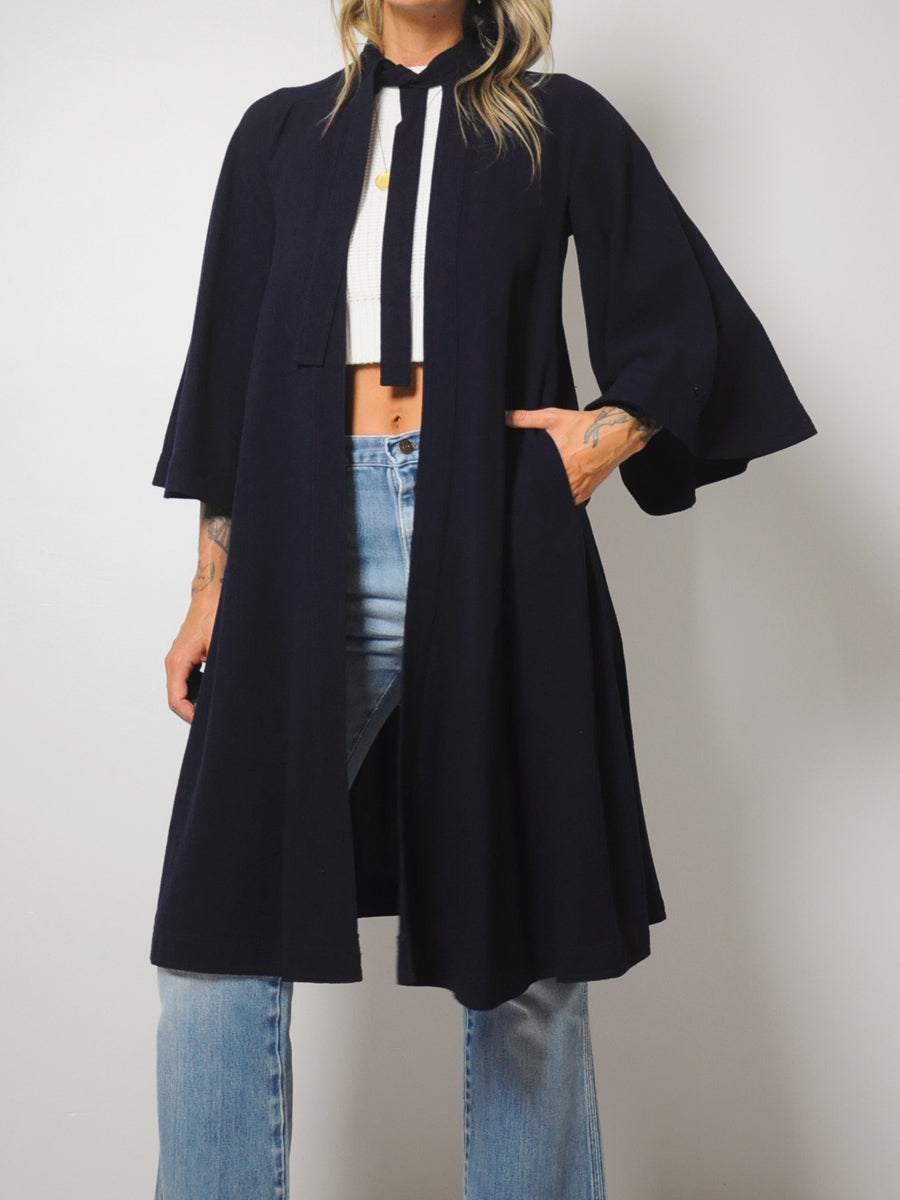 Jean Muir Wool Crepe Swing Coat