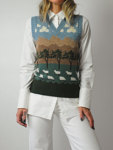 Wool Landscape Sweater Vest