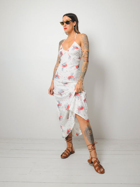70's Bouquet Halter Dress