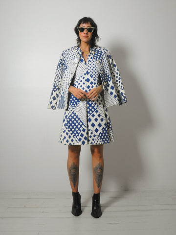 1960's Abstract geo 2 Piece Dress Set