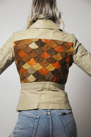 70's Scalloped Leather jacket