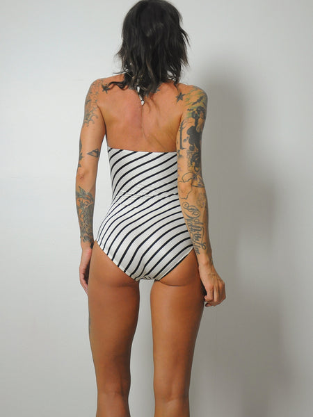 1980's Cole of CA Striped Swimsuit