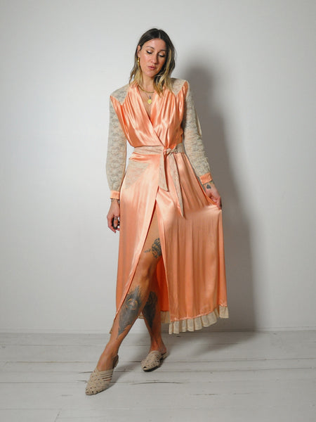 1920's Silk Satin Wrap Dress