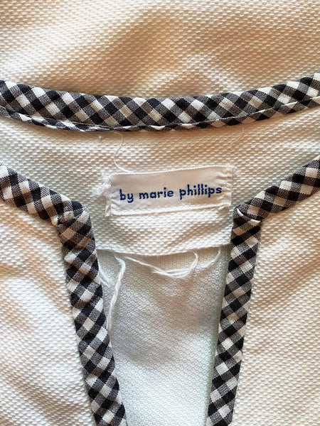 1950's Gingham Trim Crop Top