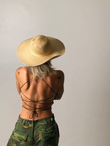 1940's Straw Wide Brim Hat