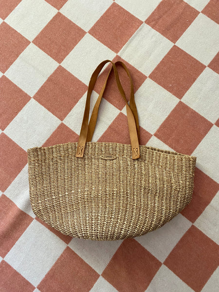 1980's Woven Jute Tote Bag