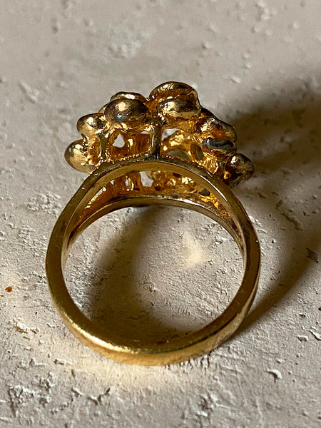 Gold Tone Flower Ring