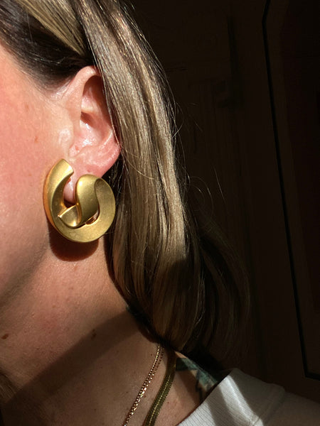 Gold Tone Chunky Earrings