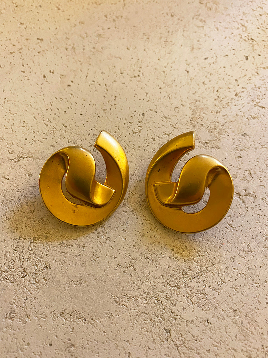 Gold Tone Chunky Earrings