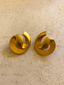 Gold Tone Chunky Earrings