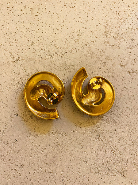 Gold Tone Chunky Earrings