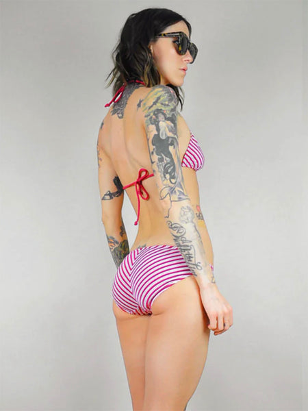 Merlot chevron Striped bikini