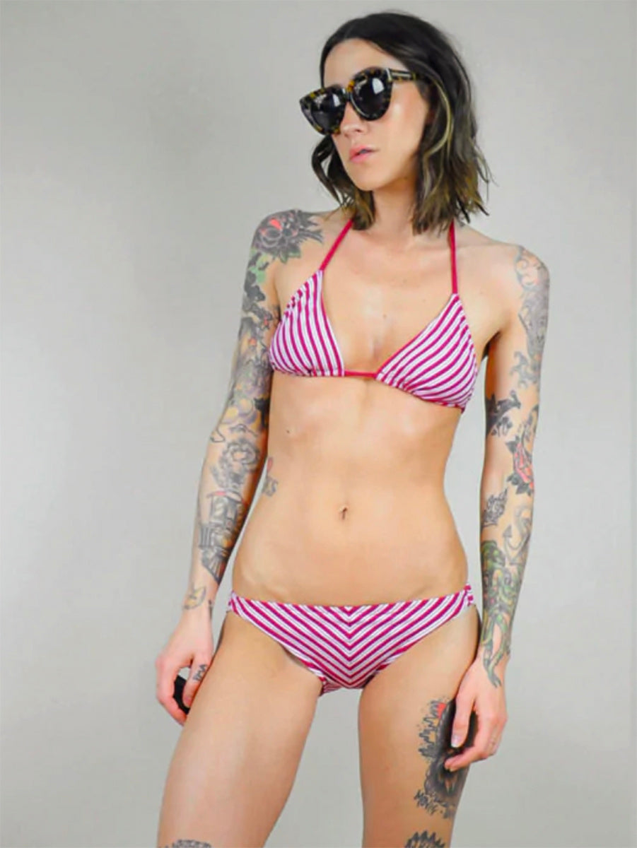 Merlot chevron Striped bikini