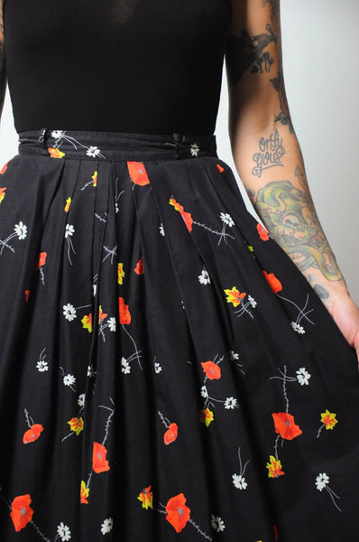 50's Wild Poppy Skirt