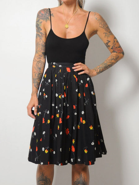 50's Wild Poppy Skirt