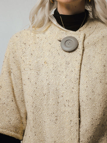 60's Vanilla Wool Swing Coat
