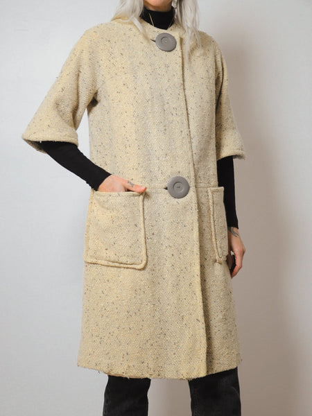 60's Vanilla Wool Swing Coat