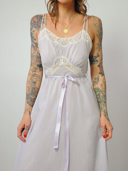Lilac Swiss Dot Slip Dress