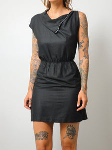 Black Zipper Collar Dress
