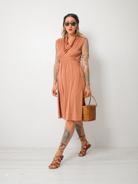70's Terracotta Cowl Sundress