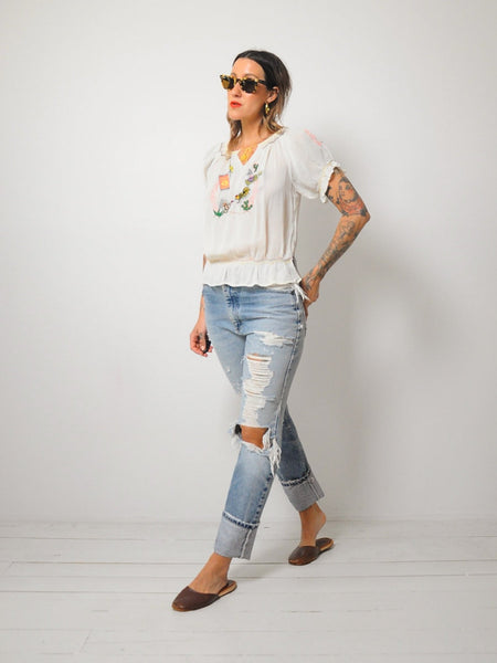 Rare 1930's Embroidered Blouse